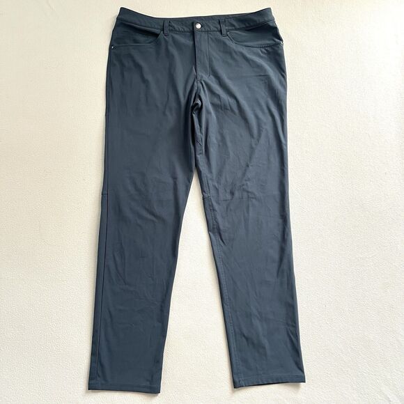 Lululemon Men Iron Blue ABC Classic Fit Pant Warpstreme 4 Way Stretch 36x33